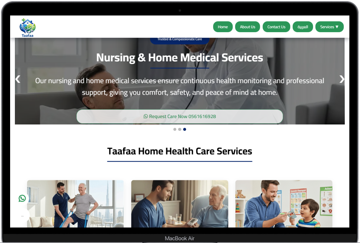 عرض ديسكتوب موقع مركز تعافي للعلاج الطبيعي واعادة التأهيل